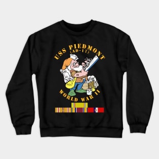 USS Piedmont (AD-17) w PAC SVC WWII Crewneck Sweatshirt